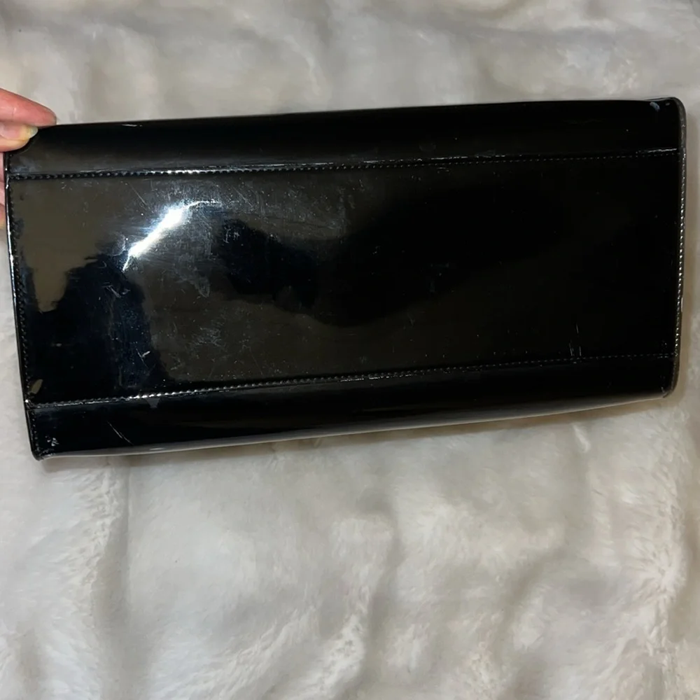 Mansur Gavriel Elegant Black Patent Sun Handbag